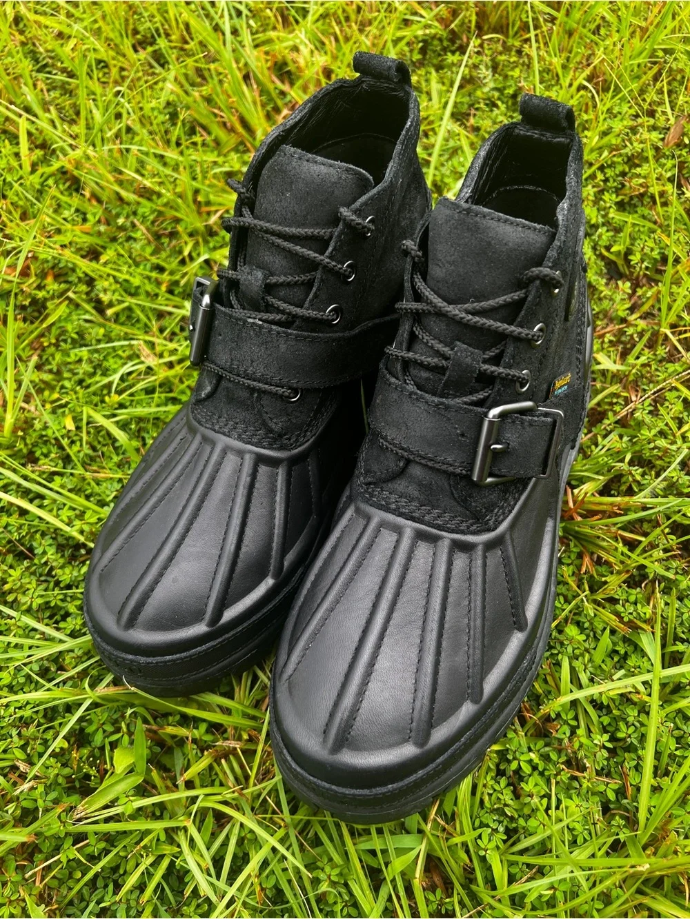 NEW Polo size 8.5 Mens Ralph Lauren Oslo Low Black Leather Boots